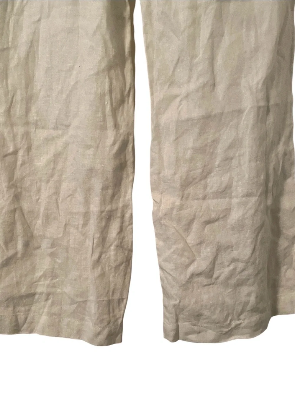 Reformation Women's White Linen Drawstring Wide Leg Pants Petite Size XS